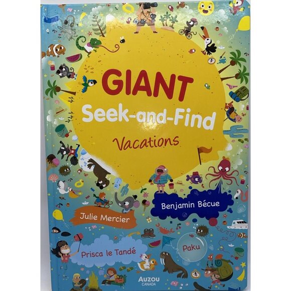 Giant Seek-and-Find Vacations Hardcover Children’s Board Book Auzou Canada - Picture 1 of 10